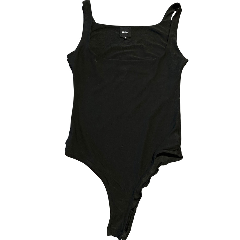 NUDE The Brand Square Neck Knit‎ Thong Bodysuit Size Small